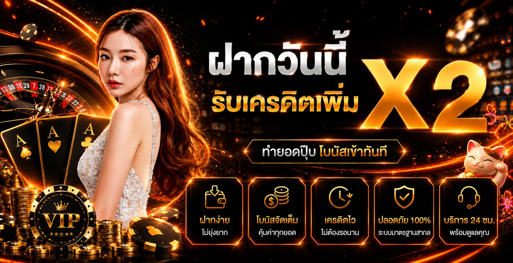 แบนเนอร์ PREM198 โทนส้มดำสำหรับเริ่มสำรวจหมวดเกม